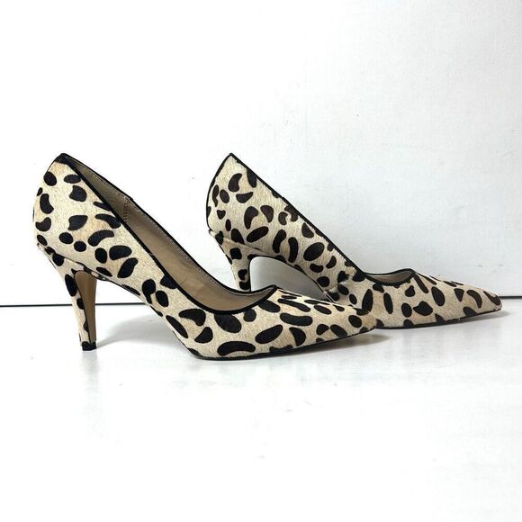 Banana Republic High Heel Pump Womens 10 Cheetah Print Leather Slip On Calf Hair - Picture 4 of 12